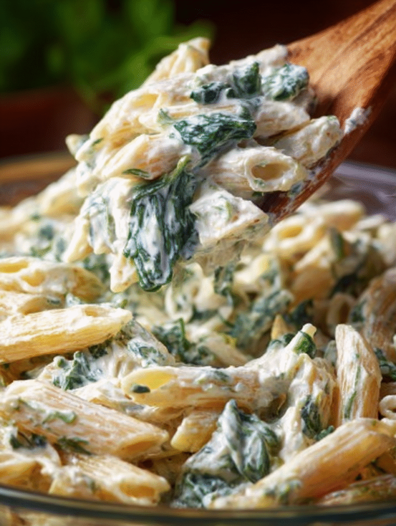 Creamy Spinach Dip Pasta Salad