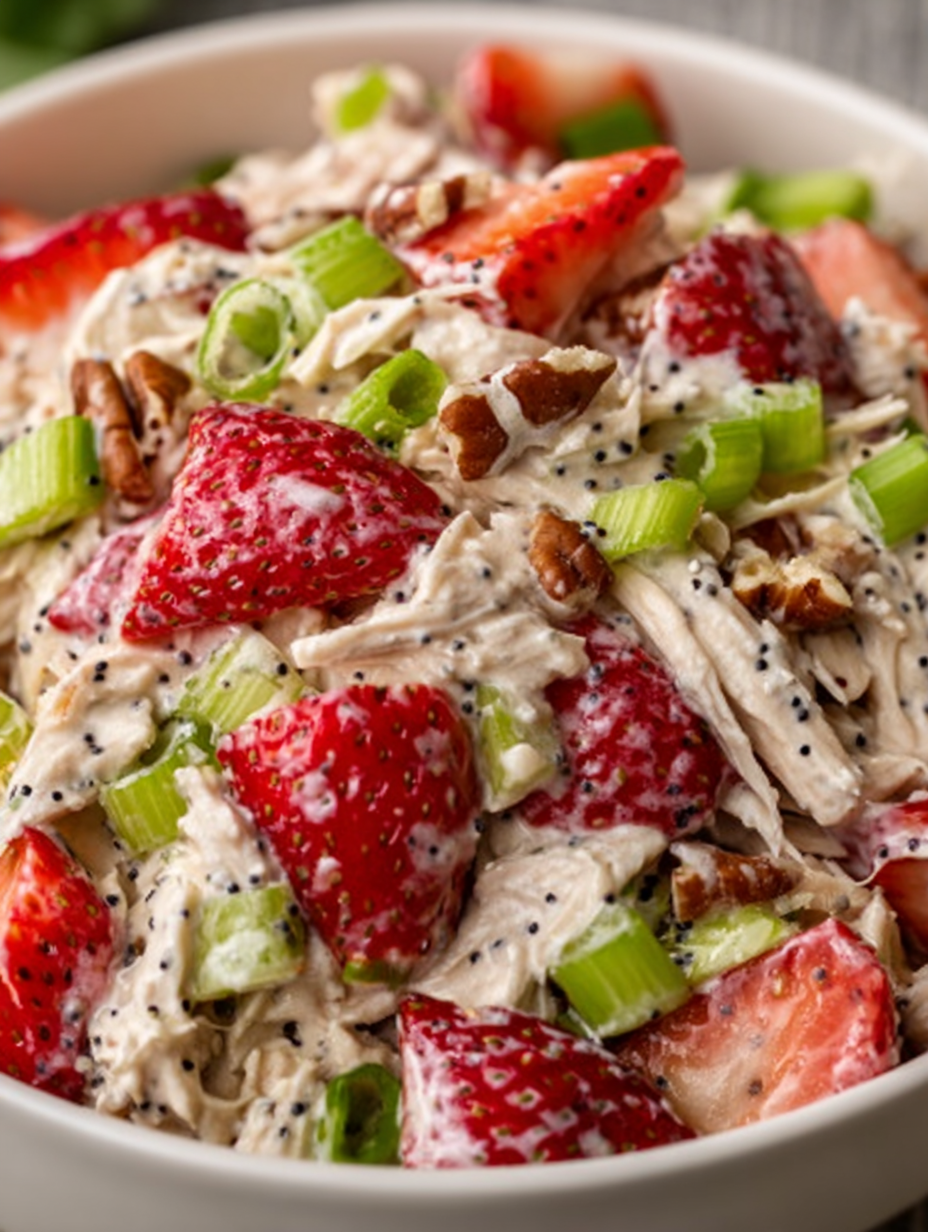 Creamy Strawberry Poppy Seed Chicken Salad