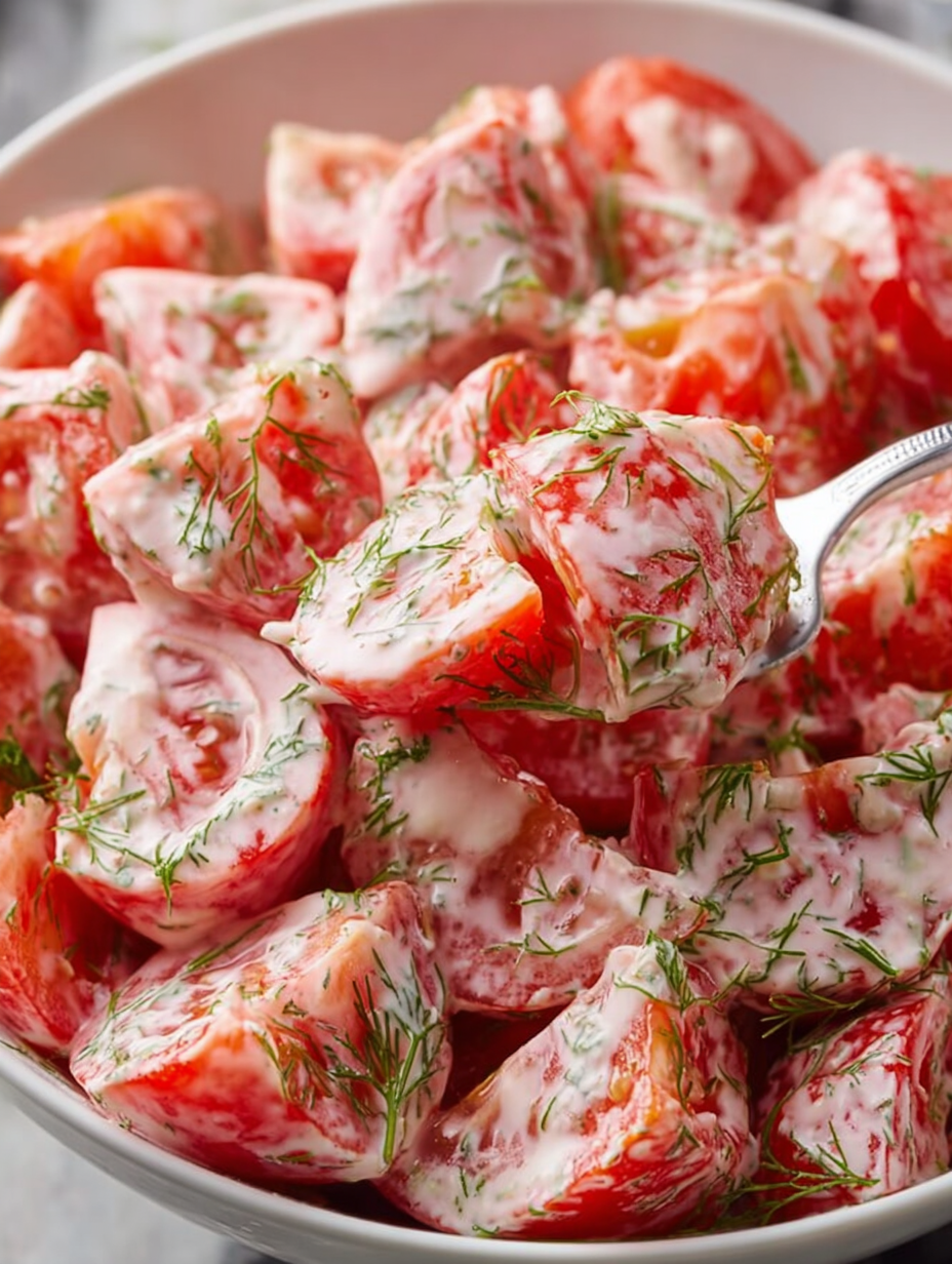 Creamy Tomato Garlic Salad