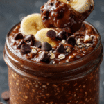 Double Chocolate Banana Brownie Batter Overnight Oats