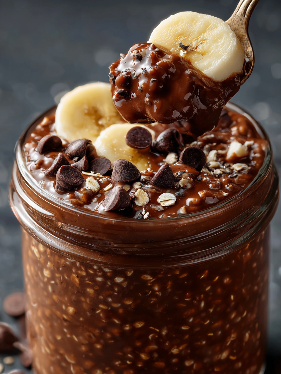 Double Chocolate Banana Brownie Batter Overnight Oats