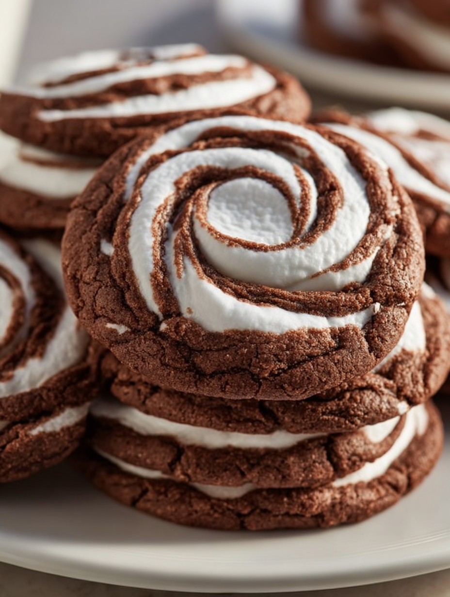 Double Chocolate Marshmallow Swirl Cookies