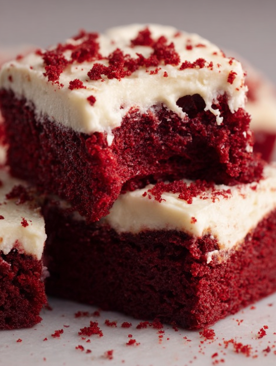 Fudgy Cream Cheese Red Velvet Brownies