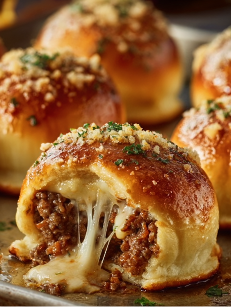 Garlic Parmesan Cheeseburger Bombs