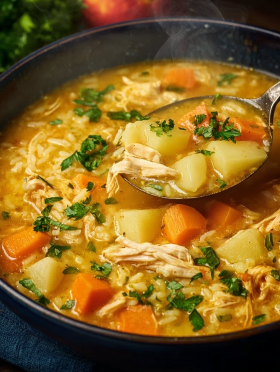 Golden Comfort Chicken Mulligatawny Soup