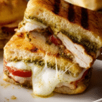 Golden Grilled Chicken Pesto Melt