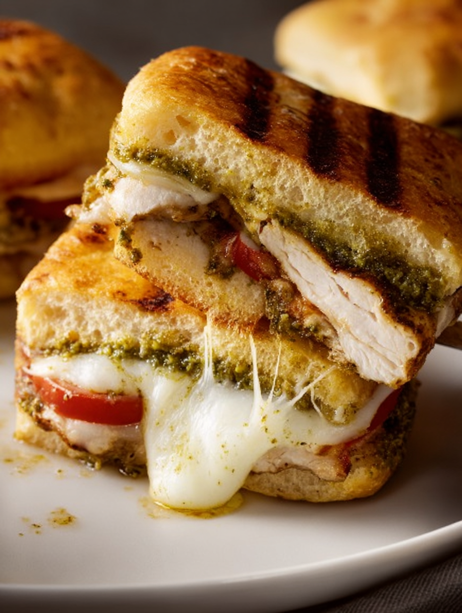 Golden Grilled Chicken Pesto Melt