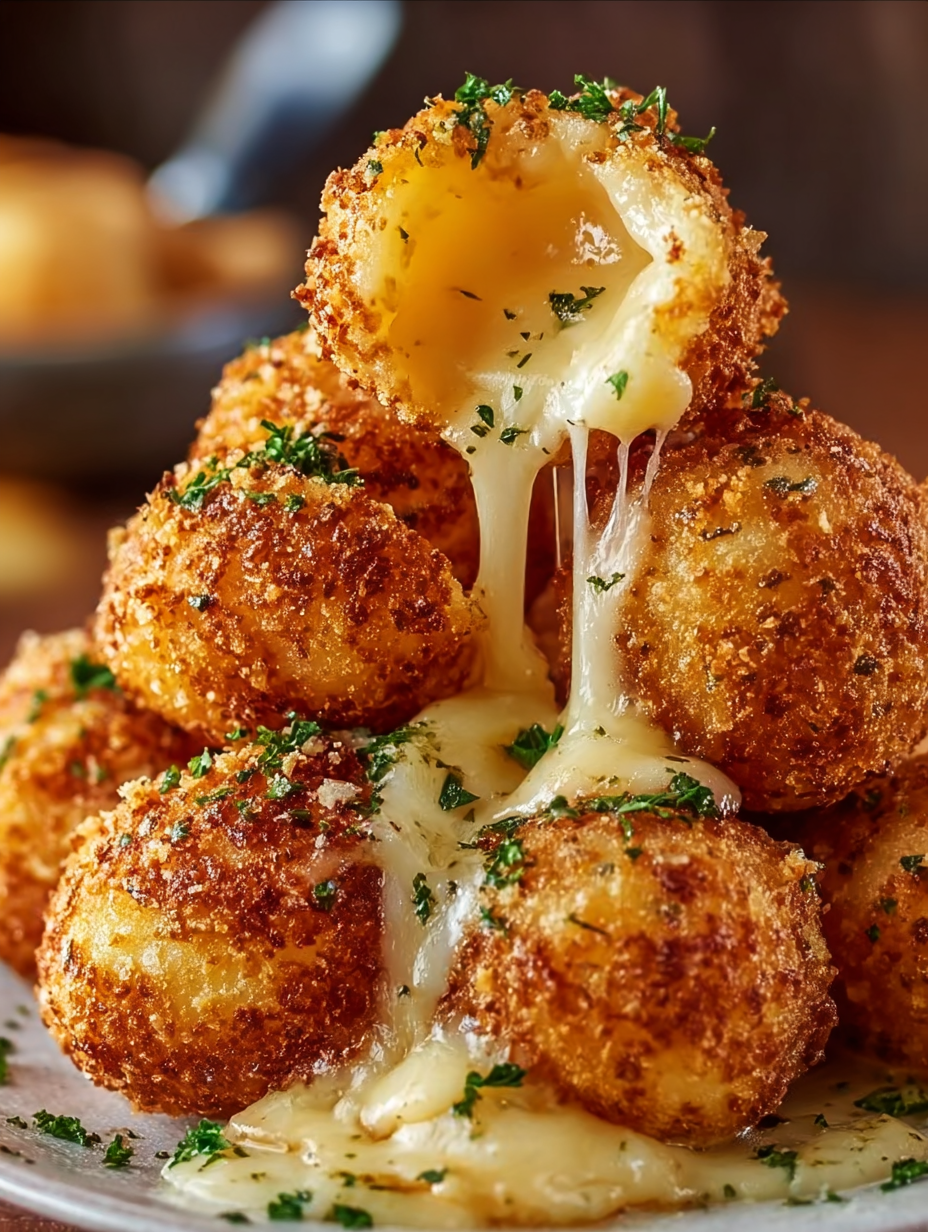Golden Lava Crispy Potato Cheese Bombs