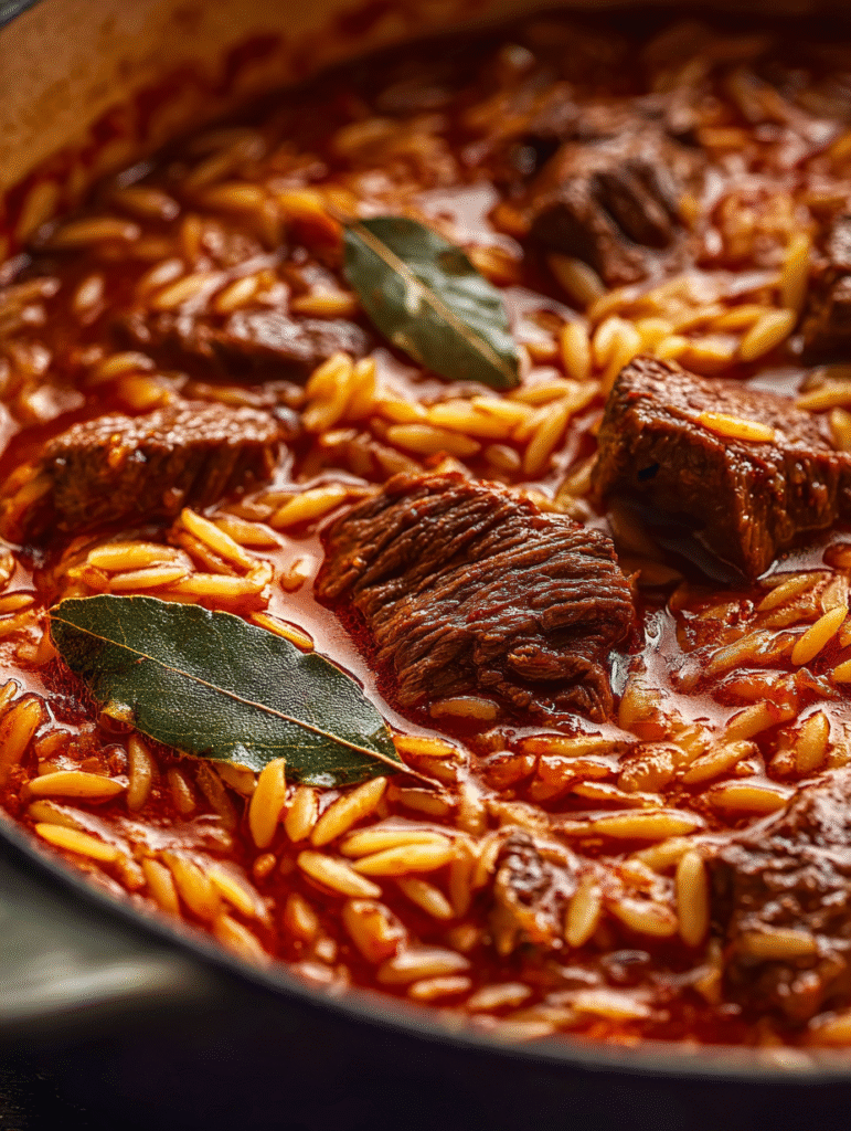 Greek Beef Giouvetsi (Braised Beef & Orzo)