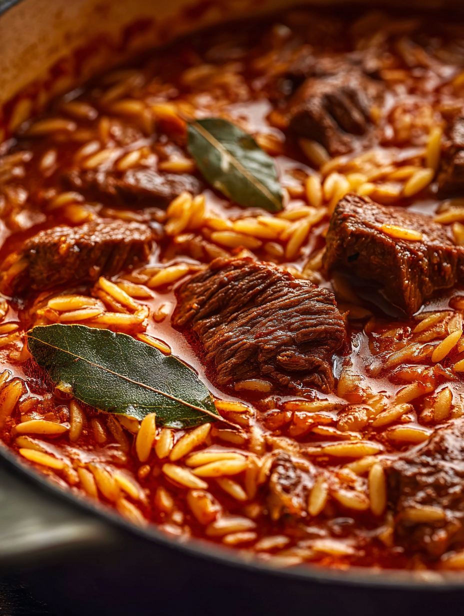 Greek Beef Giouvetsi (Braised Beef & Orzo)