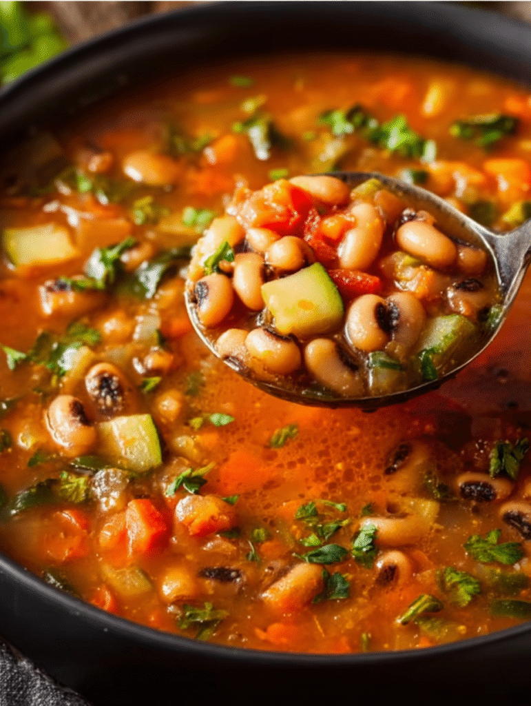 Hearty Smoky Black-Eyed Pea Vegetable Soup