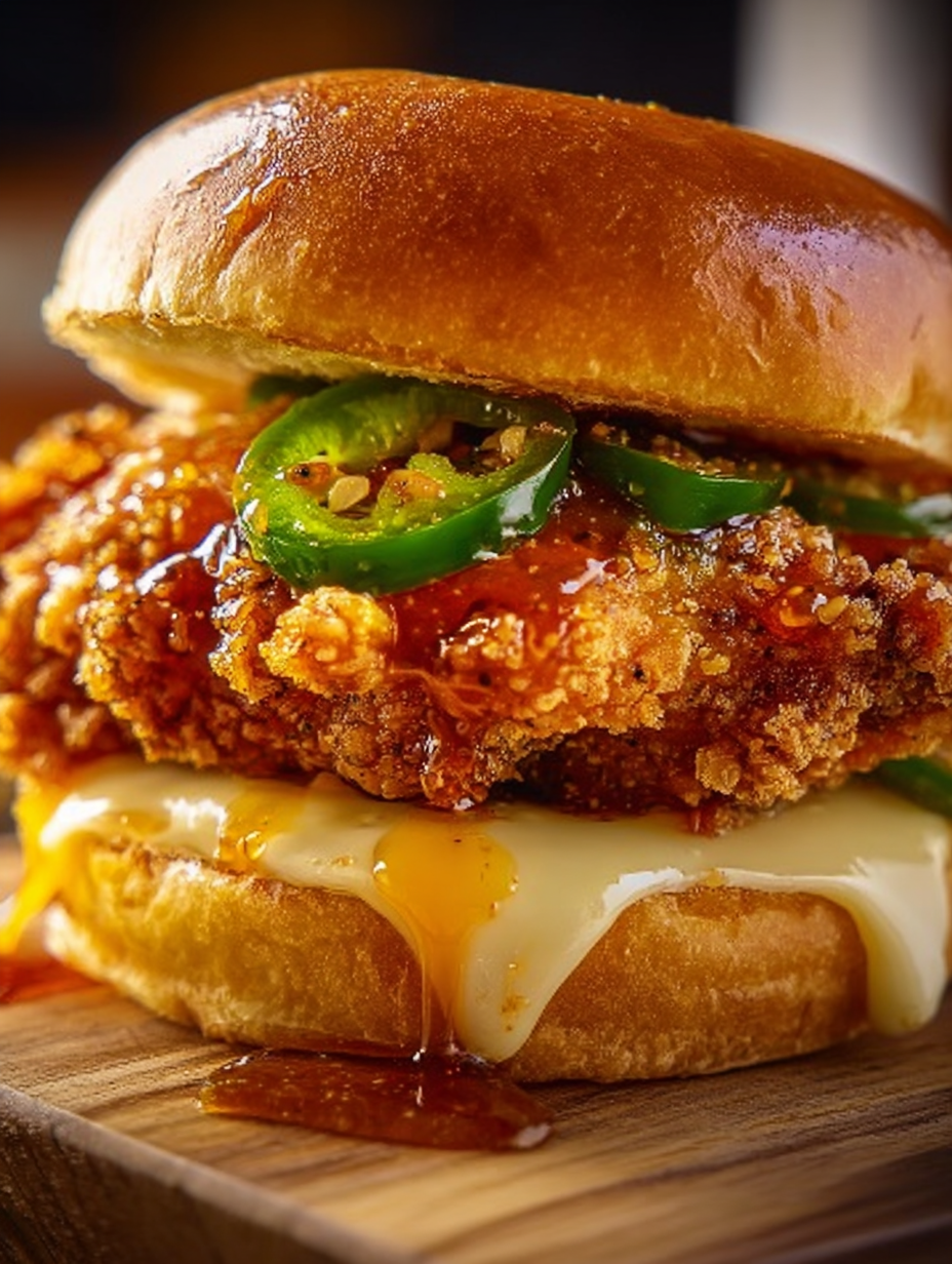 Jalapeño Honey-Drenched Crispy Chicken Sandwich