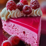 Luxurious Pink Velvet Raspberry Cheesecake