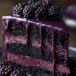Midnight Blackberry Velvet Gothic Cake