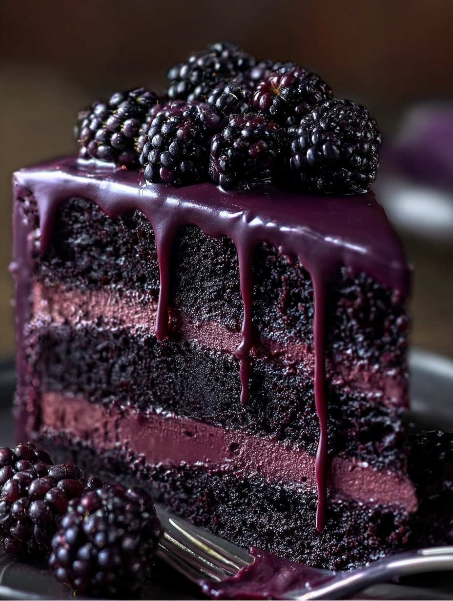 Midnight Blackberry Velvet Gothic Cake