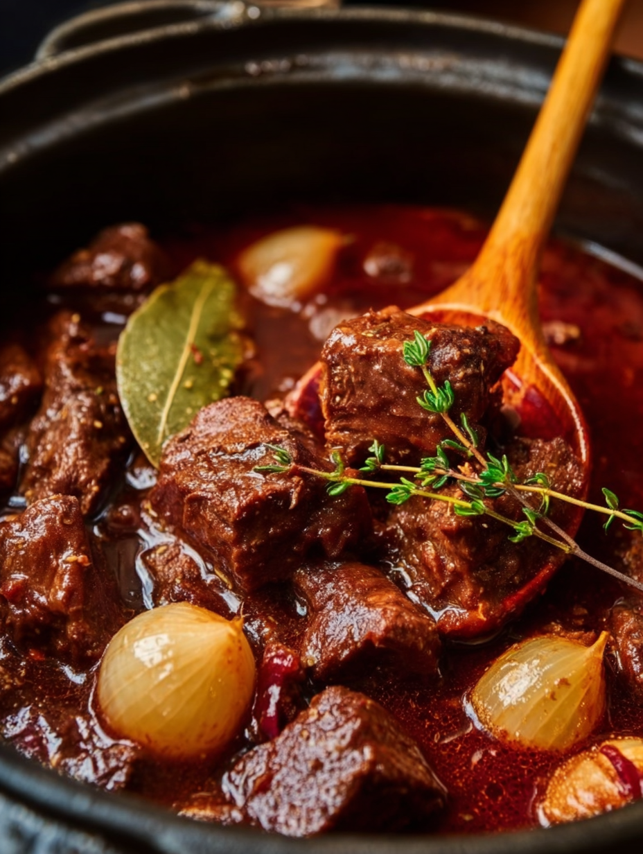 Rustic Greek Beef Stifado with Pearl Onions