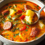 Smoky Spanish Potato & Chorizo Soup