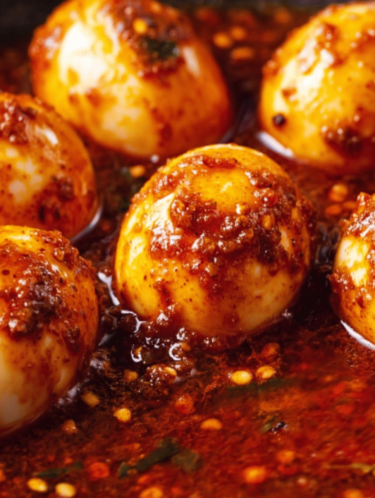Spicy Garlic Masala Egg Boil