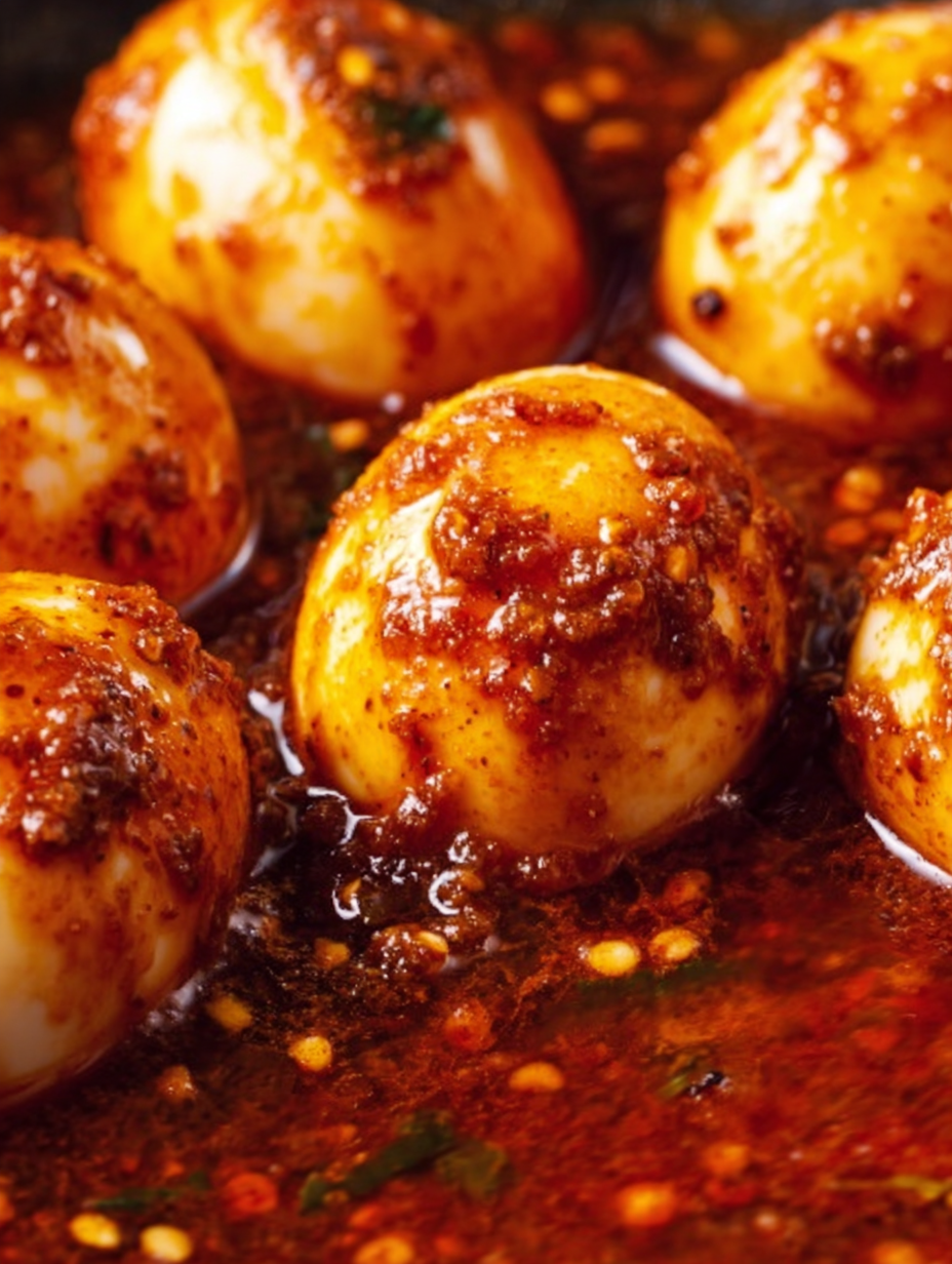 Spicy Garlic Masala Egg Boil