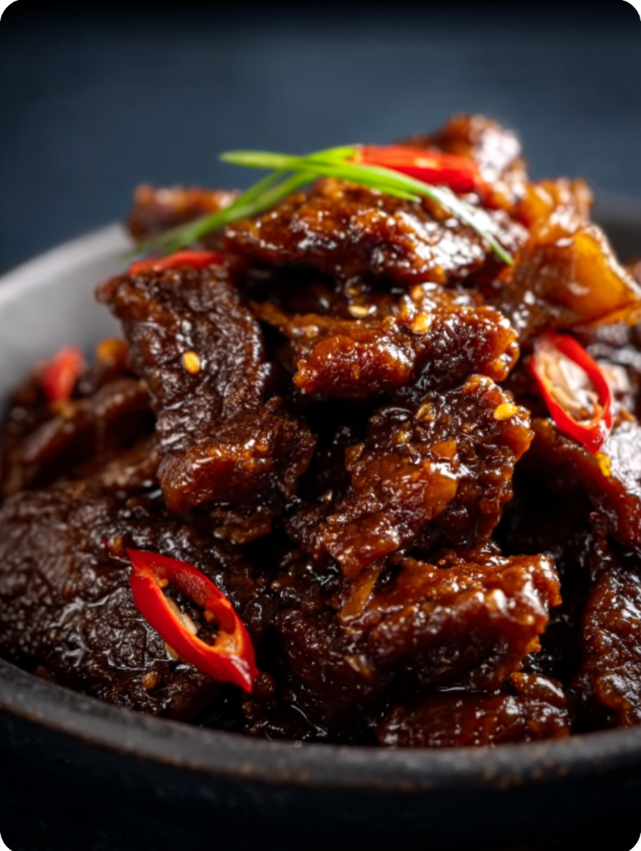 Sticky-Crisp Chilli Beef