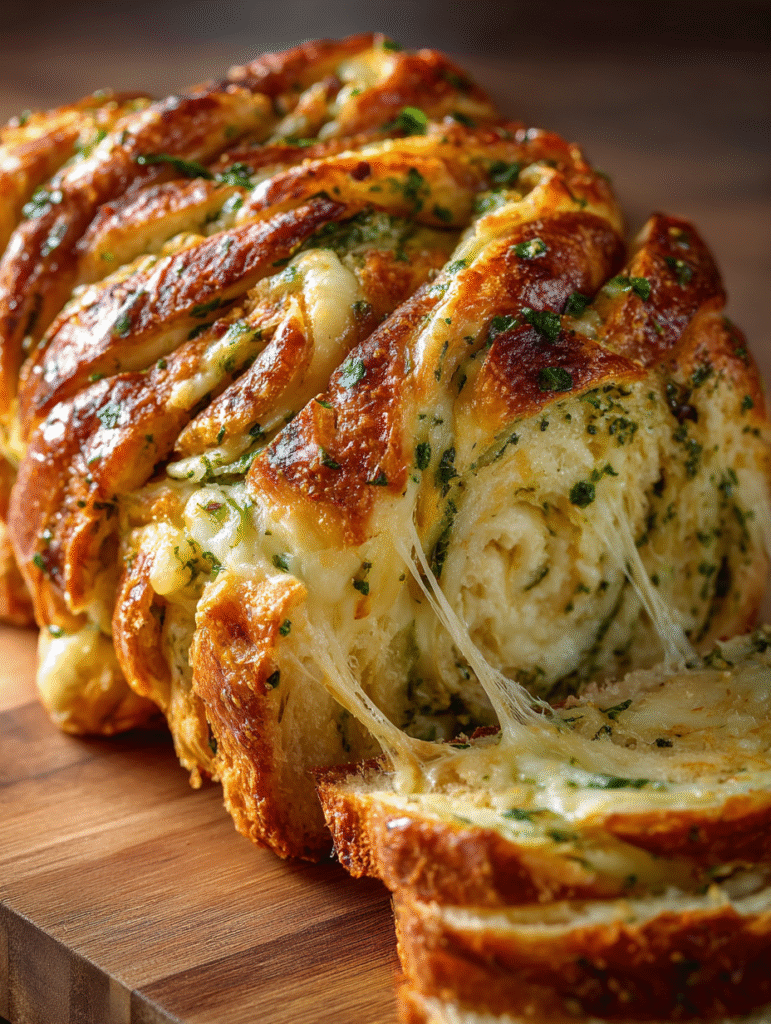 Swirled Garlic Herb & Cheese Pull-Apart Bread