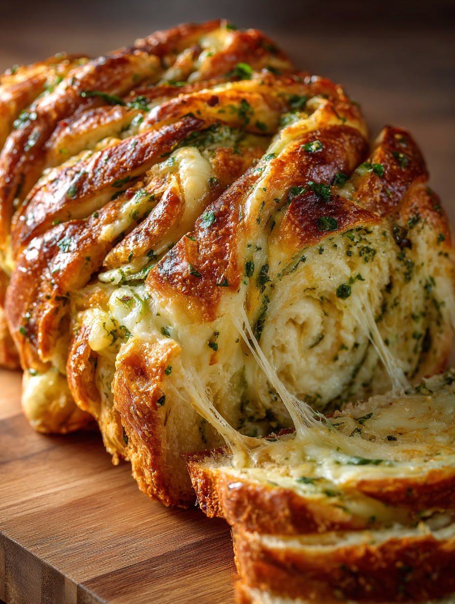 Swirled Garlic Herb & Cheese Pull-Apart Bread