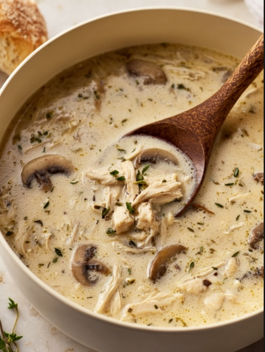 Ultra-Creamy Boursin Chicken Mushroom Soup