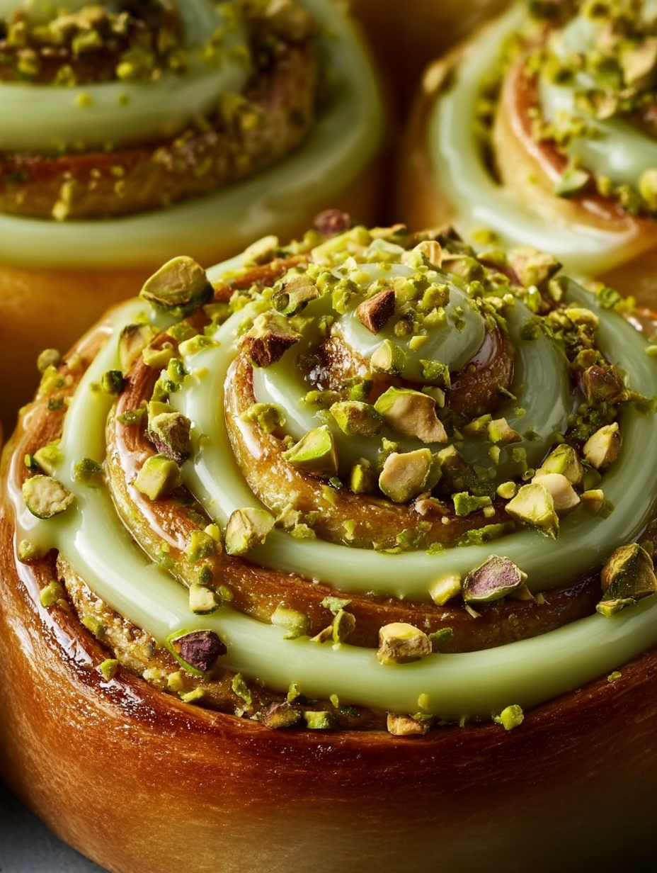 Bakery-Style Pistachio Cinnamon Rolls