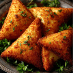 Golden Crispy Cheese & Potato Samosas