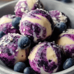No-Bake Blueberry Cheesecake Protein Bites